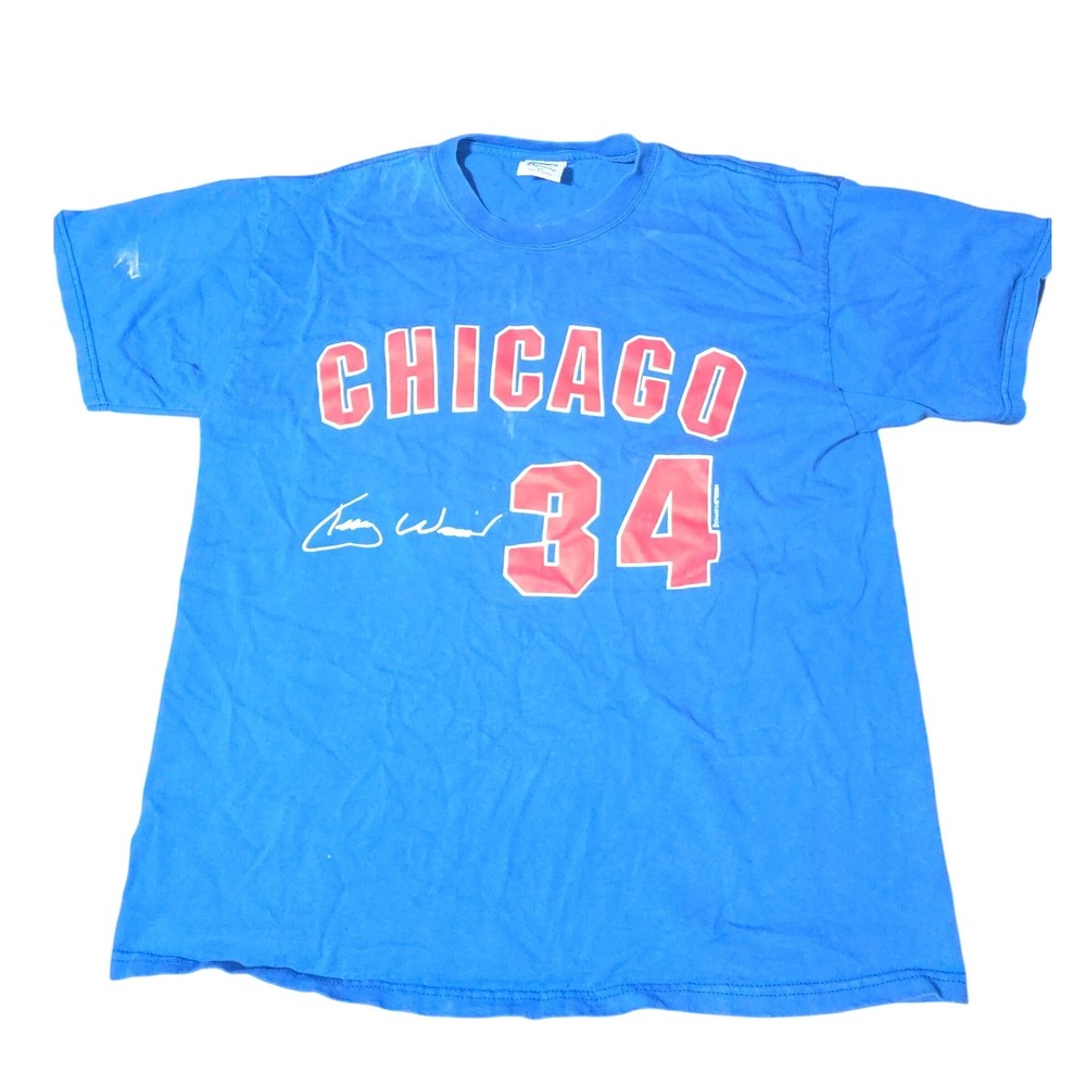 Vintage 2004 Dynasty Chicago Kerry Wood 34 Baseball T-Shirt Mens Medium Blue A13